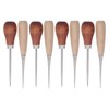 8Pcs Leather Awl Wooden Ergonomic Handle Stainless Steel Effort Saving