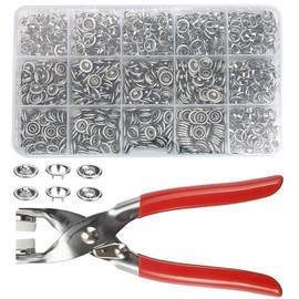 200 Sets Snaps for Fabric, Metal Snaps Buttons with Fastener Pliers Press Tool Kit for DIY Crafting, Clothing, Buttons for Clothes Sewing (9.5mm)