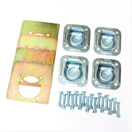 Pack of 4 - Recessed Tie Down Anchor with 3mm Backer Plate and Carriage Bolts Included (6,000 lb. Capacity)