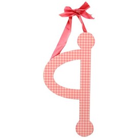 My Baby Sam 9" Pink Gingham Hanging Letter, Q