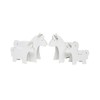 Bibabox 4 Solid White Cardboard Ponies Paper Animals Paint Kids