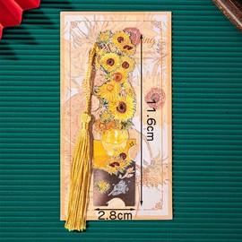 LOYELEY Van Gogh Monet Bookmark, Sunflower, Bookmark, Tassel, Set of 4, Beautiful, Retro-Style, Reading, Stationery, Stylish, for Book Page Markers, Students, Teachers, Art, Valentine's Day Gift