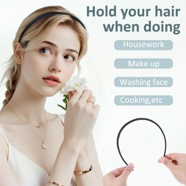 2 Pcs Black Velvet Padded Headbands for Women Black Headband Headband Women Plain Wide Hair Band Hoops Fashion Solid Hairband Non-Slip Plain Hair Bands Soft Vintage Hair Bands(black, 1.5cm)