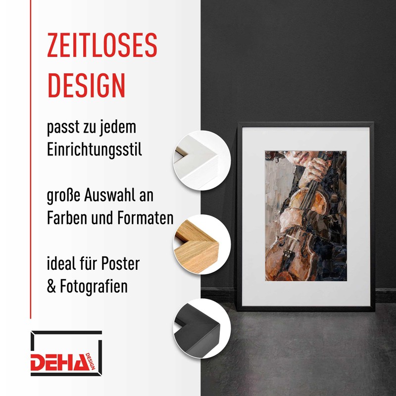 DEHA Design Fontana Wooden Picture Frame, Set of 3, 10