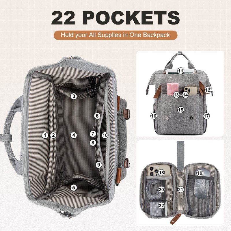 LOVEVOOK Laptop Backpack for Women Work Travel Commuter Teacher Backpack