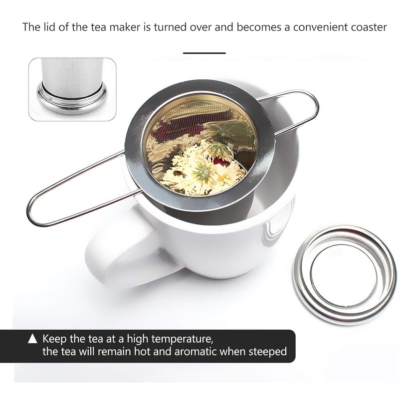 Tea Infuser,Stainless Steel Tea Steeper Fine Mesh Filters, Large Capacity
