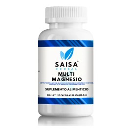 Saisa Herbal Citrato De Magnesio + Glicinato Cloruro Gluconato 120 Cáp. Sabor Natural