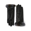 Daks Women's Accessory Black Lamb Leather Rex Fur Trim Smartphone