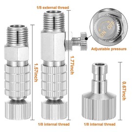 Airbrush Quick Coupling Kit, 15 Piece Stainless Steel Airbrush Adapter Set, 1/8 and 1/4 Airbrush Quick Coupling, Airbrush Materials