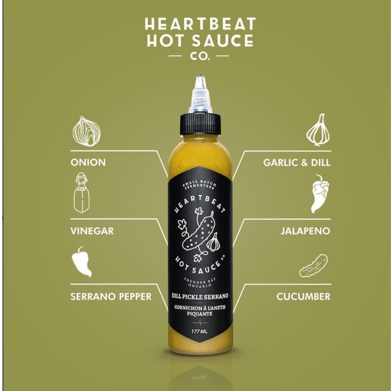 Heartbeat Hot Sauce Dill Pickle Serrano Hot Sauce, 6 FZ