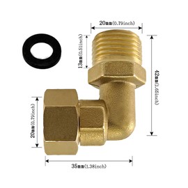 XNTONG 2-Pack Clawfoot Tub Faucet Elbow Adapter Installation Kit, 1/2" IPS Female to 1/2" IPS Male Connector, Brass 90-Degree Water Line Fittings for Bathtub or Shower, 1 Pair