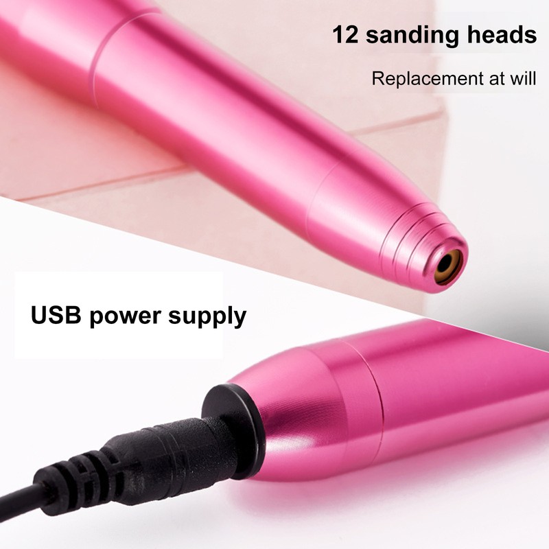 Aluminum Alloy Nail Polishers Nail Remover USB Electric Sanding Pen
