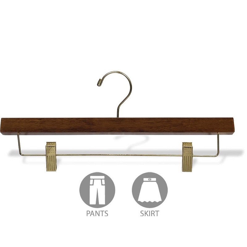 Premium Wooden Bottom Hanger, 25 Pack Solid Mahogany Alder Wood