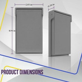 ENERLITES Vertical Duplex Weatherproof Wall Plate, Outdoor Electrical Outlet Cover, Standard Size 1-Gang 4.84” x 2.83”, Thermoplastic, 8821-WPV-GY, Gray