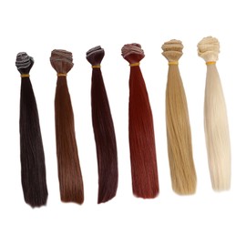 Hohopeti Handcraft Doll Wigs High Temperature Silk Straight Hair 1m Weft for DIY Doll Supplies Heat Resistant Wigs for Craft Projects