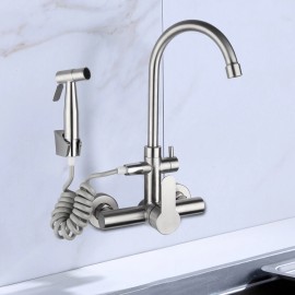 GDRASUYA10 Wall Mount Kitchen Faucet Stainless 360?? Rotation Commercial Sink Faucet US