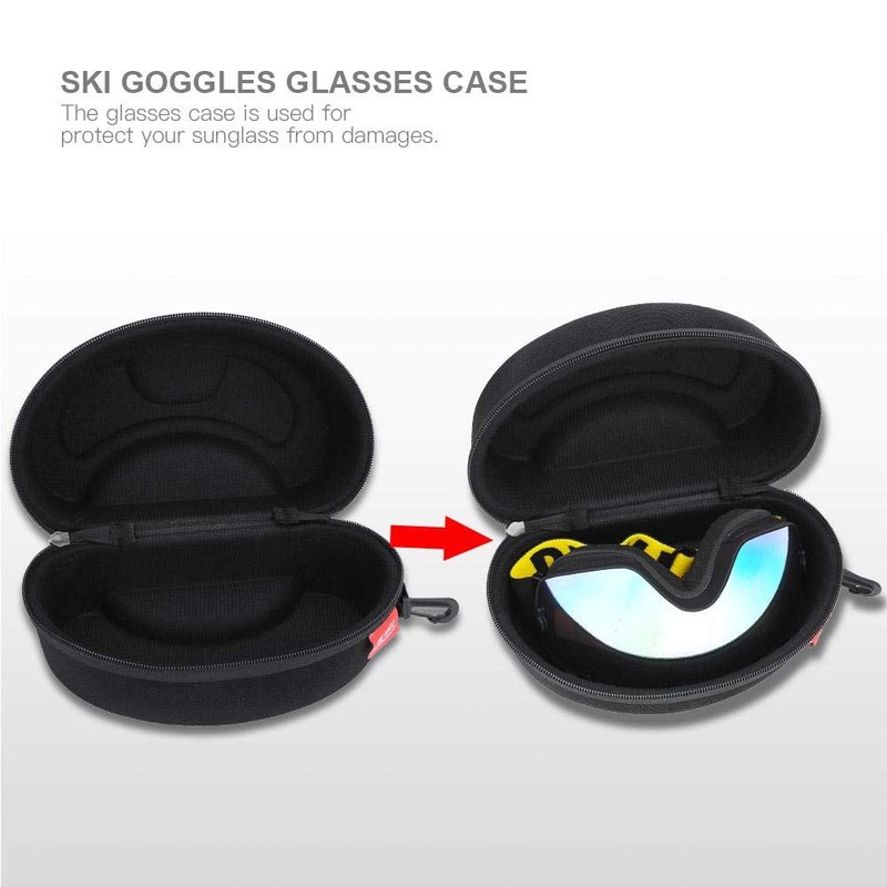 VGEBY Goggles Case Ski Goggles with Black Hard Case for
