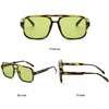 RUNHUIS Vintage 70s Sunglasses Women Men Retro Large Square Frame