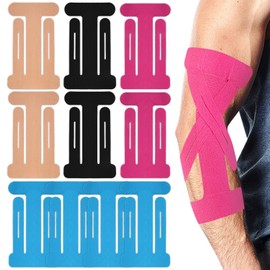 Pack of 10 Pre-Cut Knee Tape, Achilles Tendon, Precut Kinesiotapes, Waterproof and Elastic, Effectively Protects Your Muscles and Joints to Prevent Overloads