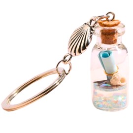 Beach Keychain, Message in a Bottle Keychain, Beach Lover Gifts Key Holder, Summer Vacation, Style B, One Size