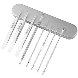 Milia self-squeezing comedones, pimples, sebum, acne extraction extraction pin set, tool, tweezers, extractor, needle remover kit / 좁쌀 셀프 짜는 코메도 뾰루지 피지 여드름 압출 압출핀 세트 기구 핀셋 도구 압출기 바늘 제거기 키트