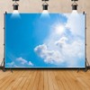 Leowefowa Vinyl 7x5ft White Cloud Backdrop Blue Sky Cloud Sunshine