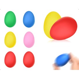 Emezddo 6 Stück Eier Maracas,Kunststoff Musikinstrument Rasseleier,Früherziehung Party Klassenzimmerzubehör,verwendet für Babys und Kleinkinder Spielgeräte Familie Geburtstagsfeier