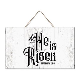 He Is Risen Rustic Decor Signs Rustic Wood Sign Farmhouse Wall Art Wood Plaque Sign Home Decor for Laundry Cottage 6x10 Inch