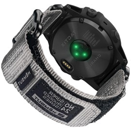 26 mm Nylon Bracelet Compatible with Garmin Fenix 8 AMOLED 51 mm/8 Solar 51 mm/Fenix 5X/Fenix 6X/Fēnix 7X/Fenix 3/Enduro/Quatix 3, Velcro Fastening, Ultralight and Breathable, Robust Replacement Strap