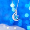 Qings Topaz December Birthstone Necklace - Blue Heart Crescent Moon