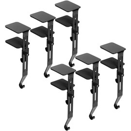 Sfcddtlg 6 Pcs Black Metal Christmas Stocking Holders - Adjustable Mantle Hangers with Protective Pads - No-Slip Fireplace Stocking Garland Hooks for Xmas Home Party Decoration