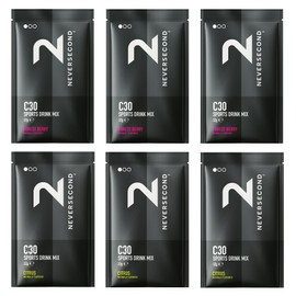 Neversecond C30 Sports Drink, High Performance Electrolyte Hydration & Carbohydrates, Never2 Sports Drink for Ultra Triathlons, Cycling, & Marathons (Single Servings, 6-Count Variety Pack)