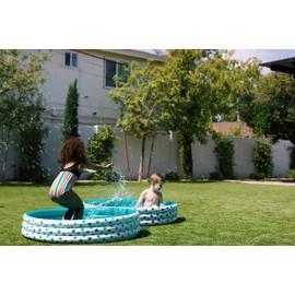 Rae Dunn x CocoNut Float Indigo Polka Dot Mini Pool - Chill Theme - Inflatable Swimming Pool for Kids - Great Splash Pool for Backyard, Summer Parties & Swim Events