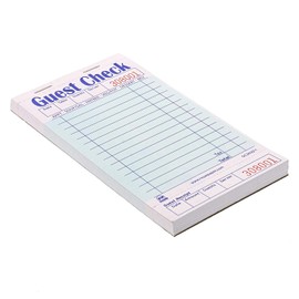 AmerCare Royal Green Guest Check Paper Receipt Book, Carbonless Order Book with 15 Lines, 1 Part Booked, Pack of 10 Server Notepad Books