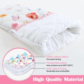 Arquiel Oven Glove and Pot Holder Flowers Set of 2, 100% Cotton Cooking Gloves, Heat Resistant Kitchen Glove for Cooking, Baking, Barbecuing, Gift