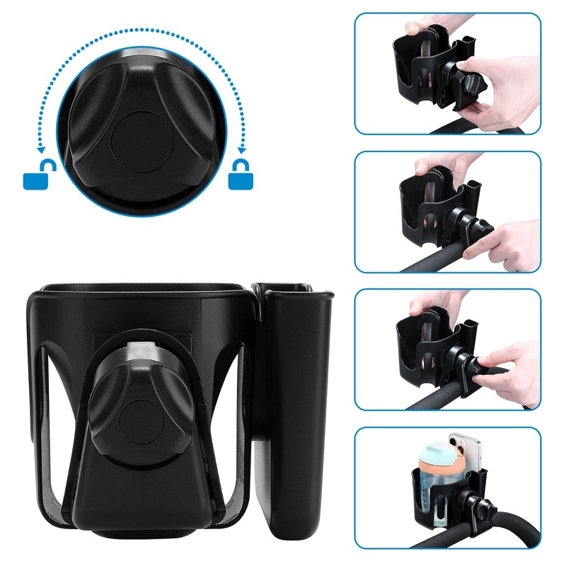 Accmor Stroller Cup Holder with Phone Holder, Bike Cup Holder,