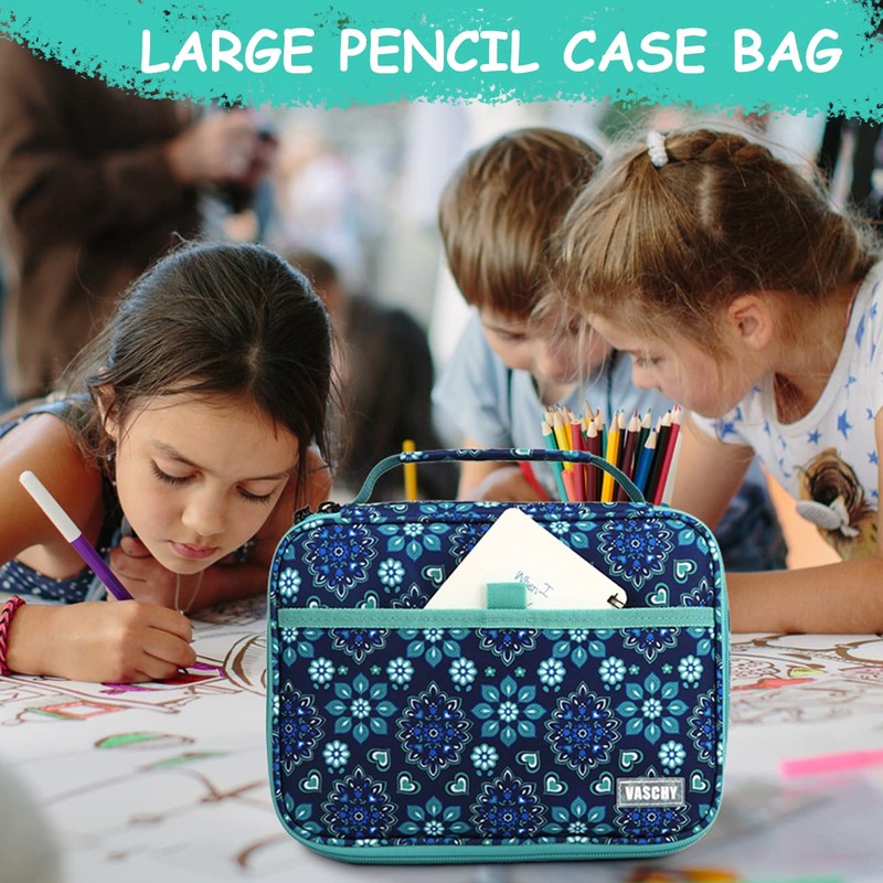 VASCHY Large Pencil Case Bag, Art Supply Marker Organizer Big