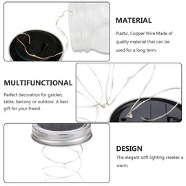 LED Light String 3Pcs Solar Power Yard Mason Lamp Outdoor Solar Mason Jar Light Creative Jar Lamp