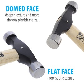 The Beadsmith Small Planishing Hammer - 9 Inches Wooden Handle, 64mm, 2.1oz Steel Head with 13mm Faces - Tool Used by Metalsmiths to Add Shape and Smooth Metal