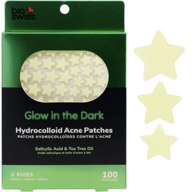 BioSwiss Pimple Patches, Glow in the Dark Patch for Zits and Blemishes, Hydrocolloid Spot Stickers for Face and Skin, 100 Count