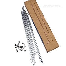 BaveL 36 radios de acero para bicicleta de montaña MTB 221mm-233mm con pezones (plata, 223)