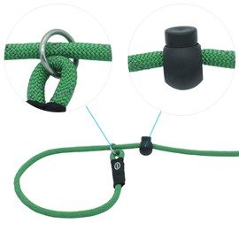 Hiado Slip Lead Dog Leash Reflective with Stopper Loop Rope Training No Pull for Small Medium Large Dogs 5ft Green