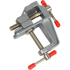 AYMBH Aluminum Alloy Mini Table Base Bench Work Vise Clamp 360° Swivel Portable Workbench Vise for Small Crafts, Jewelry Making, Woodworking, Metalworking & DIY Repairs, Compact and Durable Adjustable