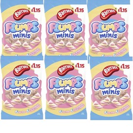 06 x Flumps Minis Vanilla Flavour Fluffy Mallow Twist Bag 120g