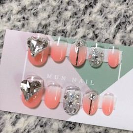 MunNail Heart Grain Nail  - Short Oval / MunNail 하트그라네일  - 숏오벌