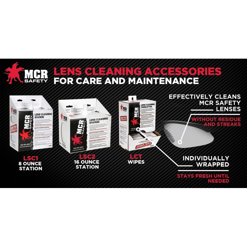 MCR Safety LCT Anti-Fog Anti-Static Lens Cleaning Towelette - 100