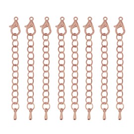 20 PCS Alloy Lobster ClaspsTail Chain Necklace Bracelet Earrings Extension Chain DIY Findings Jewelry Extender Tail Extender Chain (Rose Gold)