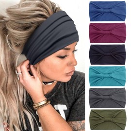 Tobeffect Headbands for Women African Boho Wide Hairband Headband Knotted Head Wraps Turbans Hair Accessories