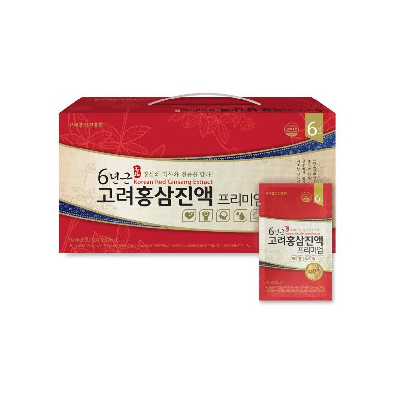 고려홍삼진흥원 6년근 고려 홍삼 진액 프리미엄 50ml 30포 /파우치 스틱