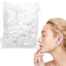 Pack of 100 Transparent Disposable Earmuffs, Waterproof Ear Covers, Ear Protection, Water, Shower Ear Cover for Hair Dye, Shower, Bath, Bath, Spa, Hairdressing Salon